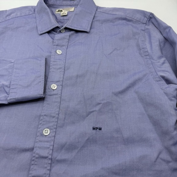 Thomas Mason J.Crew Ludlow Men's Long Sleeve Solid Blue M Button Up Casual Dress - Picture 5 of 8